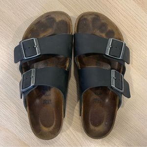 Birkenstock Arizona Oiled Leather Black Sandals